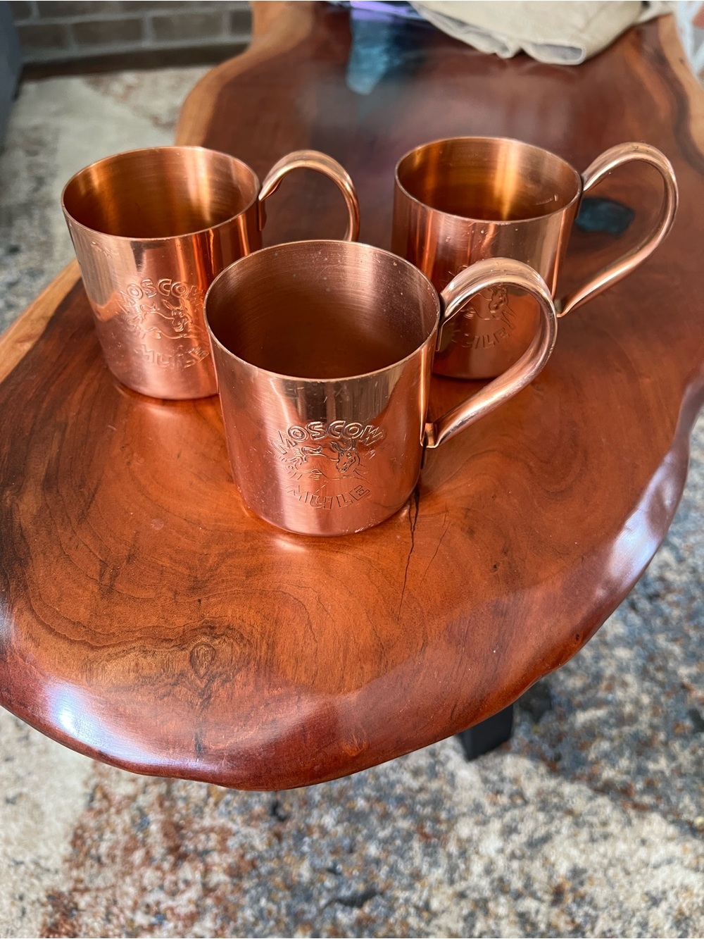 Polished Copper Cocktail Mugs - Set of 3